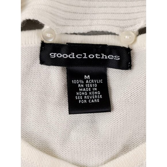 Womens Ivory Sweater V-Neck with Detachable Fringed Neck Scarf NWT JH1414 - Picture 3 of 6